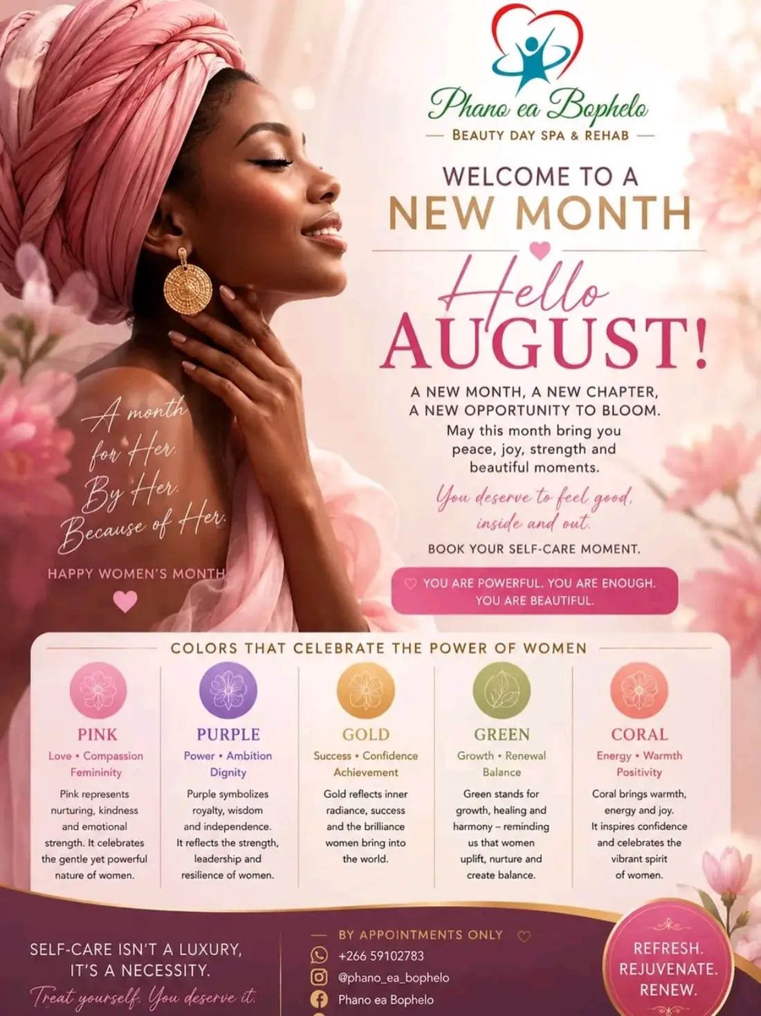 Phano ea Bophelo August self-care celebration